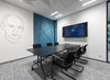 Mara Argo Fixed Rectangular Table in Black Finish and Black Armchair in Boardroom Setting