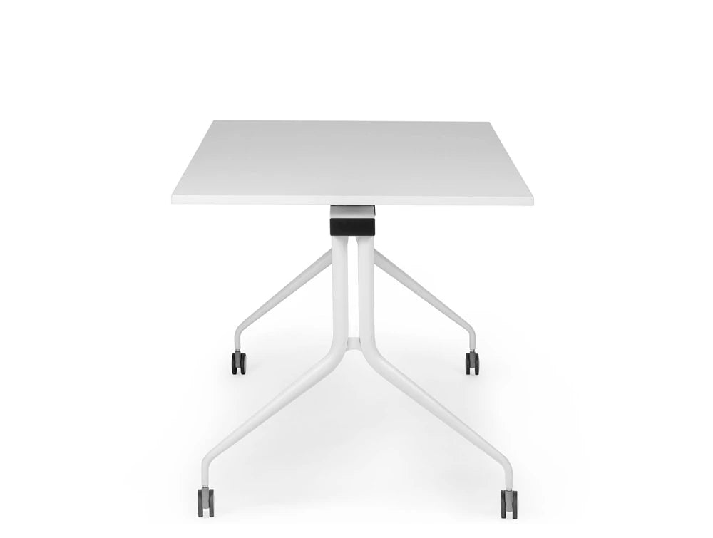 Mara Argo Tilting Rectangular Meeting Table With Castors In White