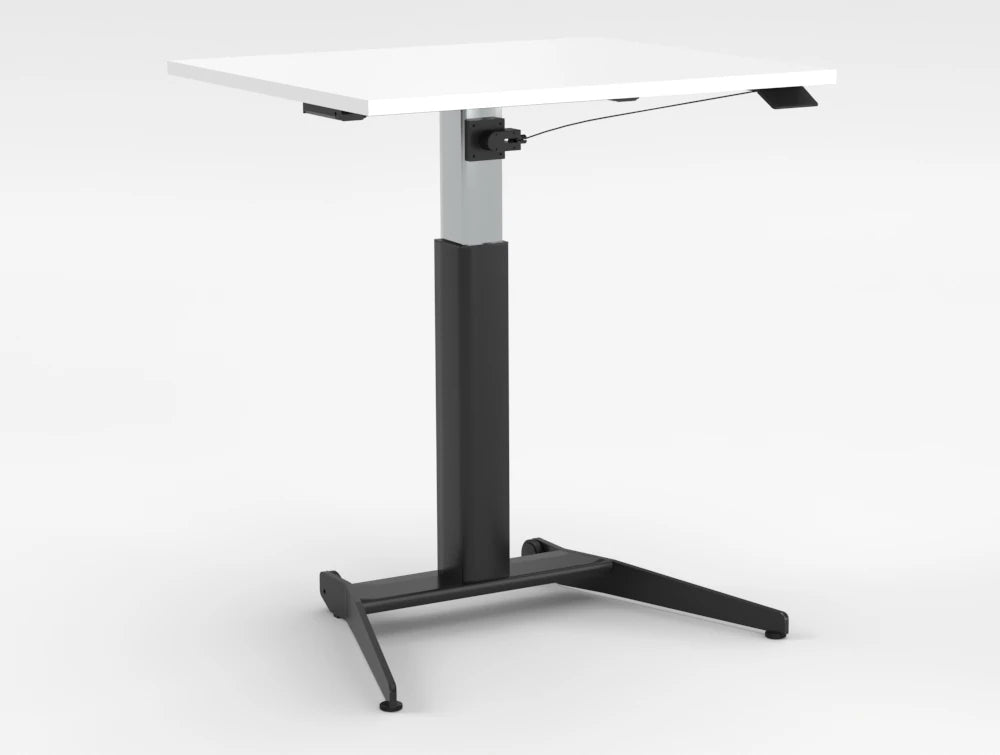 Mara Follow Compact Sit Stand Desk 299E Black Top Black Frame