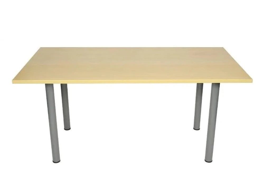 Meeting Room Table Complete With 60Mm Tubular Legs With Light Oak Top