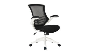 Mesh Chair With Folding Arms In White