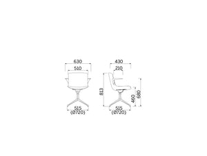 Milos Meeting 4 Star Base With Open Armrests Office Chair 4 Dimensions