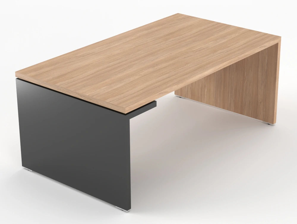 Mito Executive Desk Amber Oak Top Black Gloss Body 1800Mm Left
