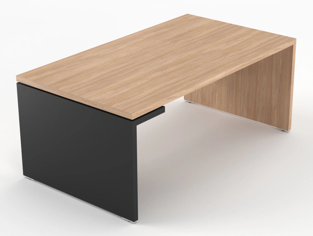 Mito Executive Desk Amber Oak Top Black Matt Body 1800Mm Left