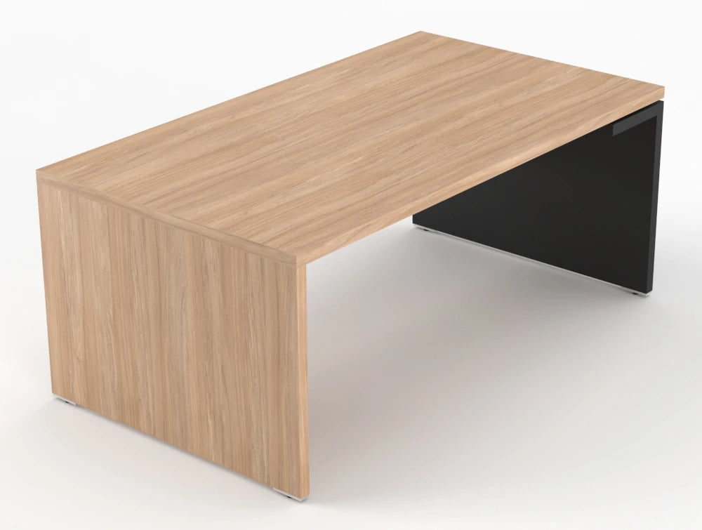 Mito Executive Desk Amber Oak Top Black Matt Body 1800Mm Right