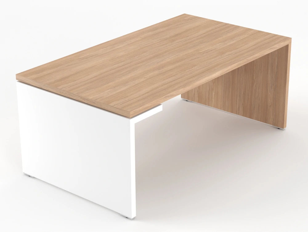 Mito Executive Desk Amber Oak Top White Matt Body 1800Mm Left