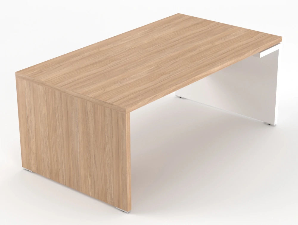 Mito Executive Desk Amber Oak Top White Matt Body 1800Mm Right