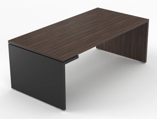 Mito Executive Desk Amber Oak Top Black Matt Body 2000Mm Left