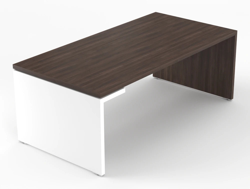 Mito Executive Desk Robinia Top White Matt Body 2000Mm Left