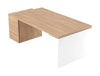 Mito Executive Desk w Side Storage Amber Oak Top White Matt Body 2019mm Left Side