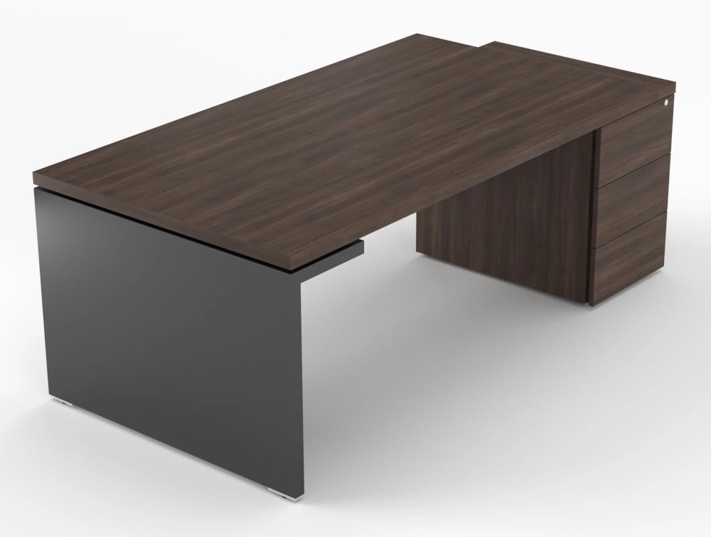 Mito Executive Desk With Side Storage Robinia Top Black Gloss Body 2019Mm