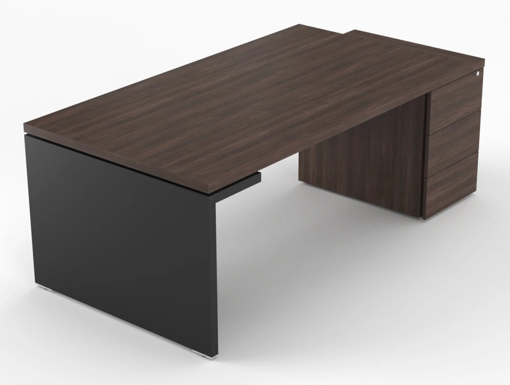 Mito Executive Desk With Side Storage Robinia Top Black Matt Body 2019Mm