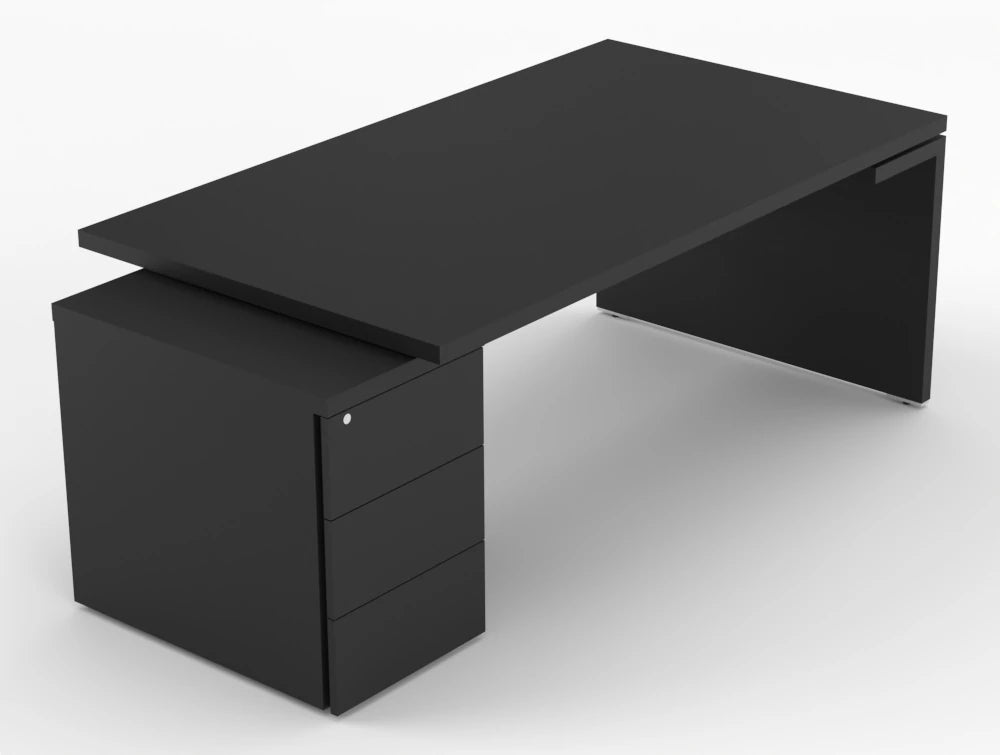 Mito Fenix Finerprint Proof Executive Desk With Side Storage 2019Mm Left