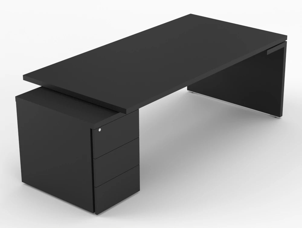 Mito Fenix Finerprint Proof Executive Desk With Side Storage 2219Mm Left