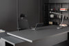 Mito Wooden Executive Desk with Office Chair and Bookshelf in Executive Setting