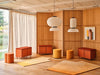 Mix Cube Soft Seating Geometric Pouffe with Low Cabinet in Reception Setting
