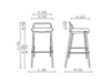 Momo High Stool with Footrest Dimensions