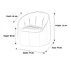 Moodlii Simone Upholstered Fabric Armchair Dimensions