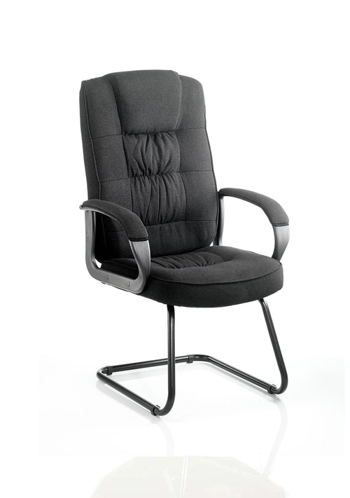 Moore Deluxe High Back Black Cantilever Visitor Chair With Arms KC0149 1