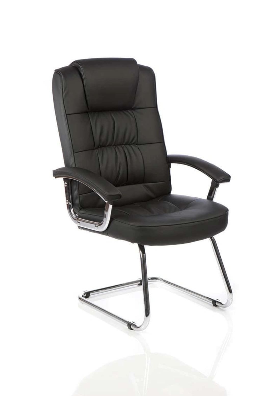 Moore Deluxe High Back Black Cantilever Visitor Chair With Arms KC0152 2