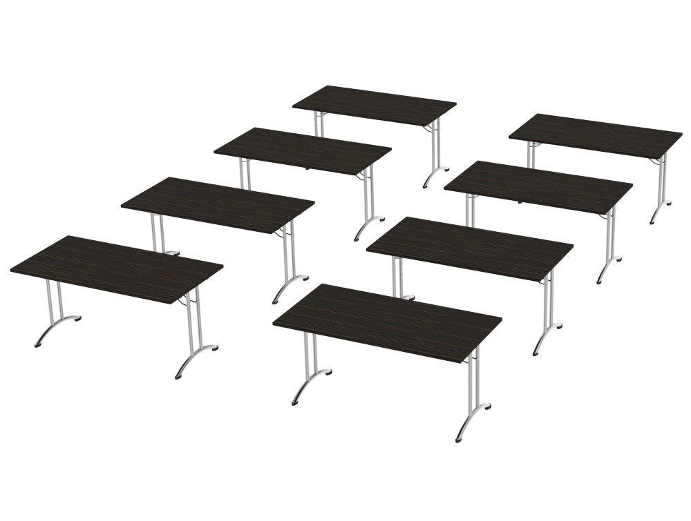 Morph Meeting Configuration 01 Single Desk in Zebrano Wild Chrome M 01 ZW CHR