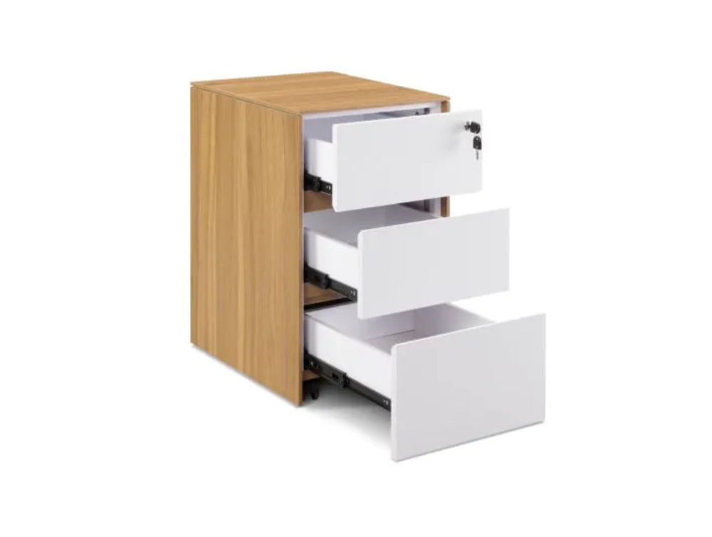 Nero Executive 3 Drawer Mobile Pedestal American Black Walnut 2