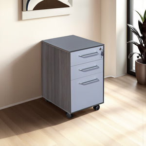 Nero Executive 3 Drawer Mobile Pedestal Anthracite in Modern Office Setting