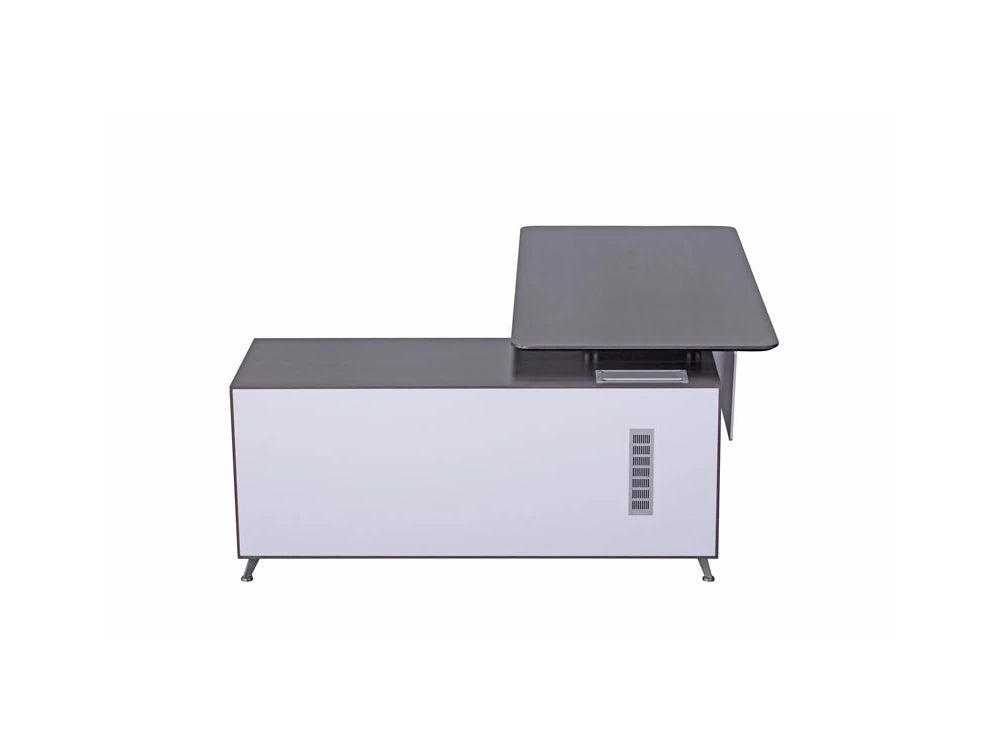 Nero Executive Desk with Credenza Unit Modesty Panel and Cable Management