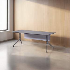 Nero Executive Desk with Modesty Panel in Modern Office Setting 2