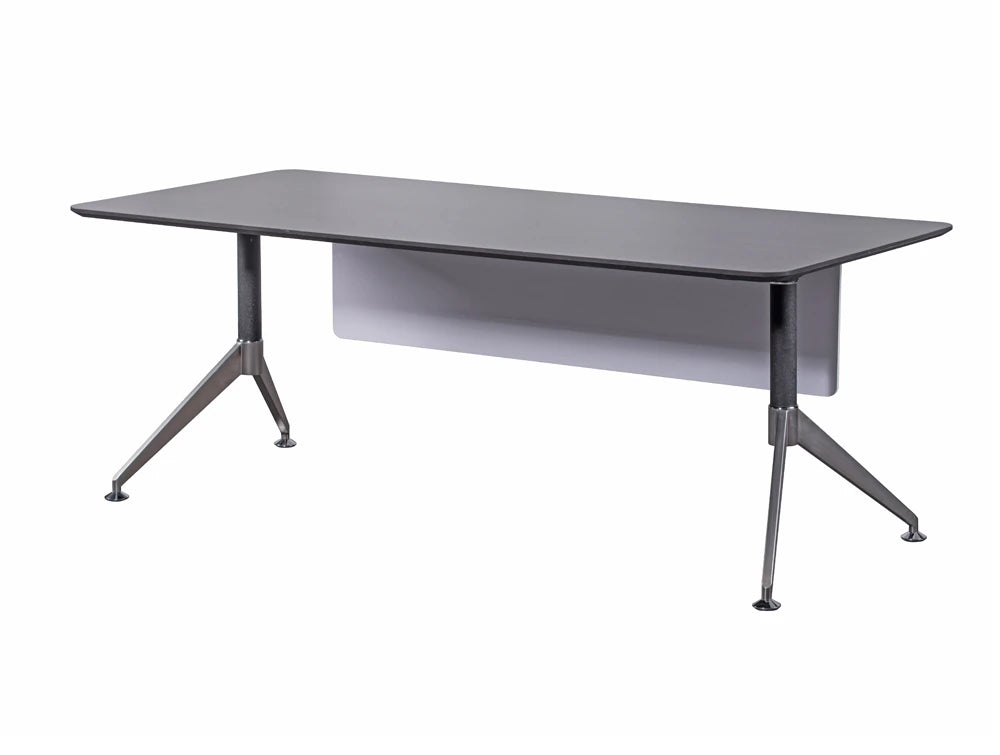 Nero Executive Round Table With Metal Legs