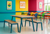 Nestro Metal 2 Piece Canteen Table and Bench Seating with A Leg in a School Cafeteria