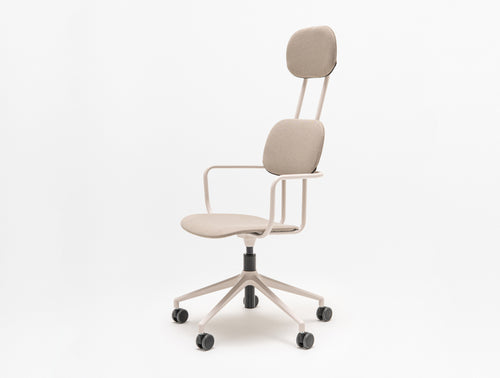 New School High Back Chair on 5 Star Base with Castors