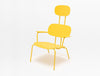 New School High Back Lounge Chair with Four Metal Legs