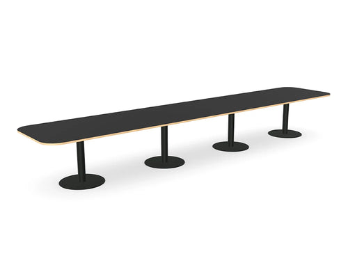 Nexis Cylinder Base Rectangle Curved Edge Tables