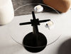 Nexis Round Glass Top Table in Lounge Setting