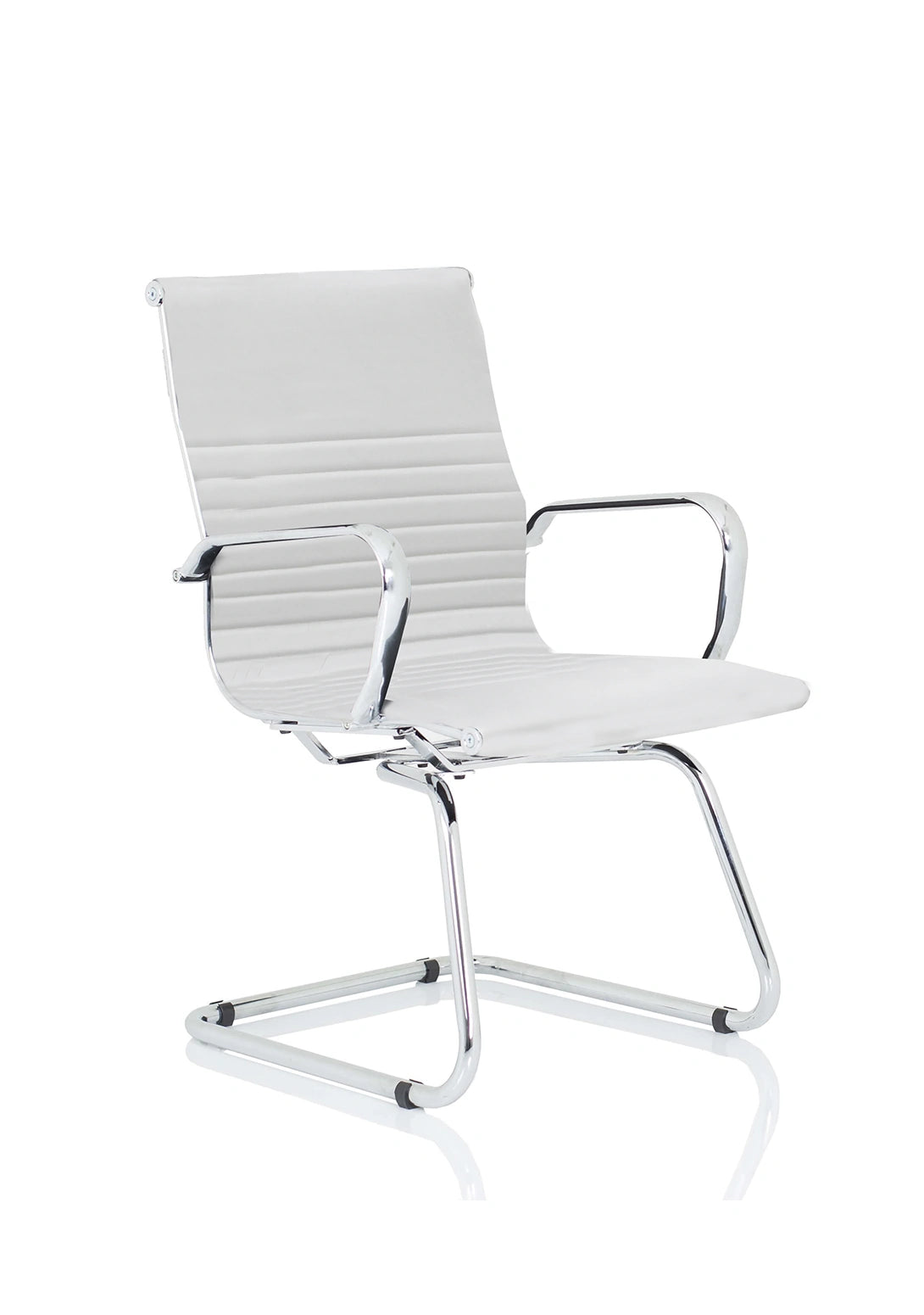 Nola Black Leather Cantilever Visitor Chair With Arms OP000224 1