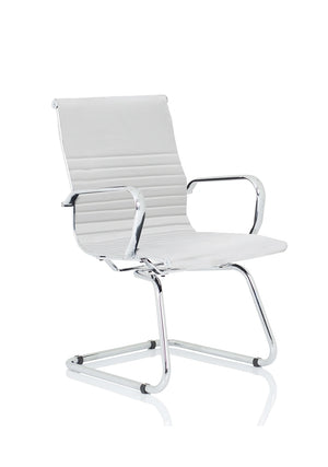 Nola Black Leather Cantilever Visitor Chair With Arms OP000255 2