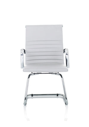 Nola Black Leather Cantilever Visitor Chair With Arms OP000255 3