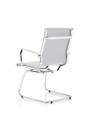 Nola Black Leather Cantilever Visitor Chair With Arms OP000255 6