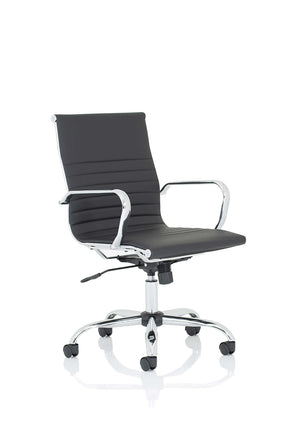 Nola Black Leather Executive Office Chair With Arms OP000225 2