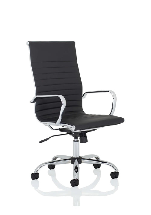 Nola Black Leather Executive Office Chair With Arms OP000225 1
