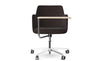 Noma Upholstered Mobile Armchair With Wooden Tablet 2