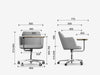 Noma Upholstered Mobile Armchair With Wooden Tablet Dimensions