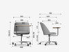 Noma Upholstered Mobile Office Chair With Wooden Tablet Dimensions