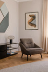Nome Loose Backrest Lounge Chair with Black Sideboard