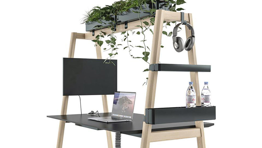Narbutas Nova Wood Desk With Wooden Legs Top