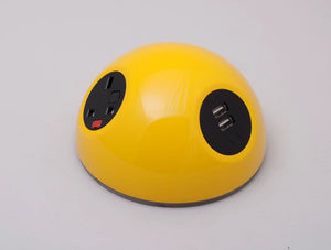 Oe Pluto On Surface Power Module With Yellow Finish And Dual Usb Port