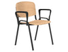 Oi Series Beech Wood Chair  Black Frame Oi2W Arm P Be