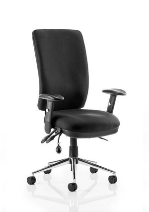 Chiro High Back Task Operators Chair Black With Arms Image 2
