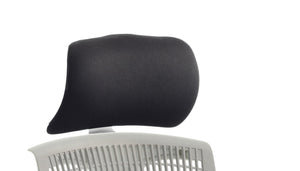 Flex Headrest White Shell Black Fabric Image 2